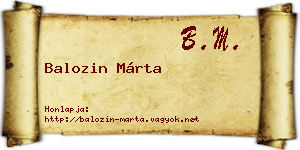 Balozin Márta névjegykártya